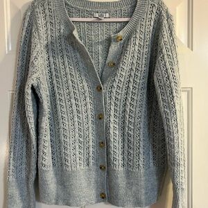 Croft & Barrow Gray Cable Knit Cardigan Sweater
